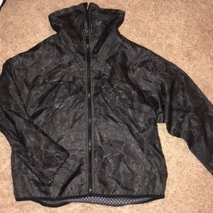 shiny mesh Champion rain jacket